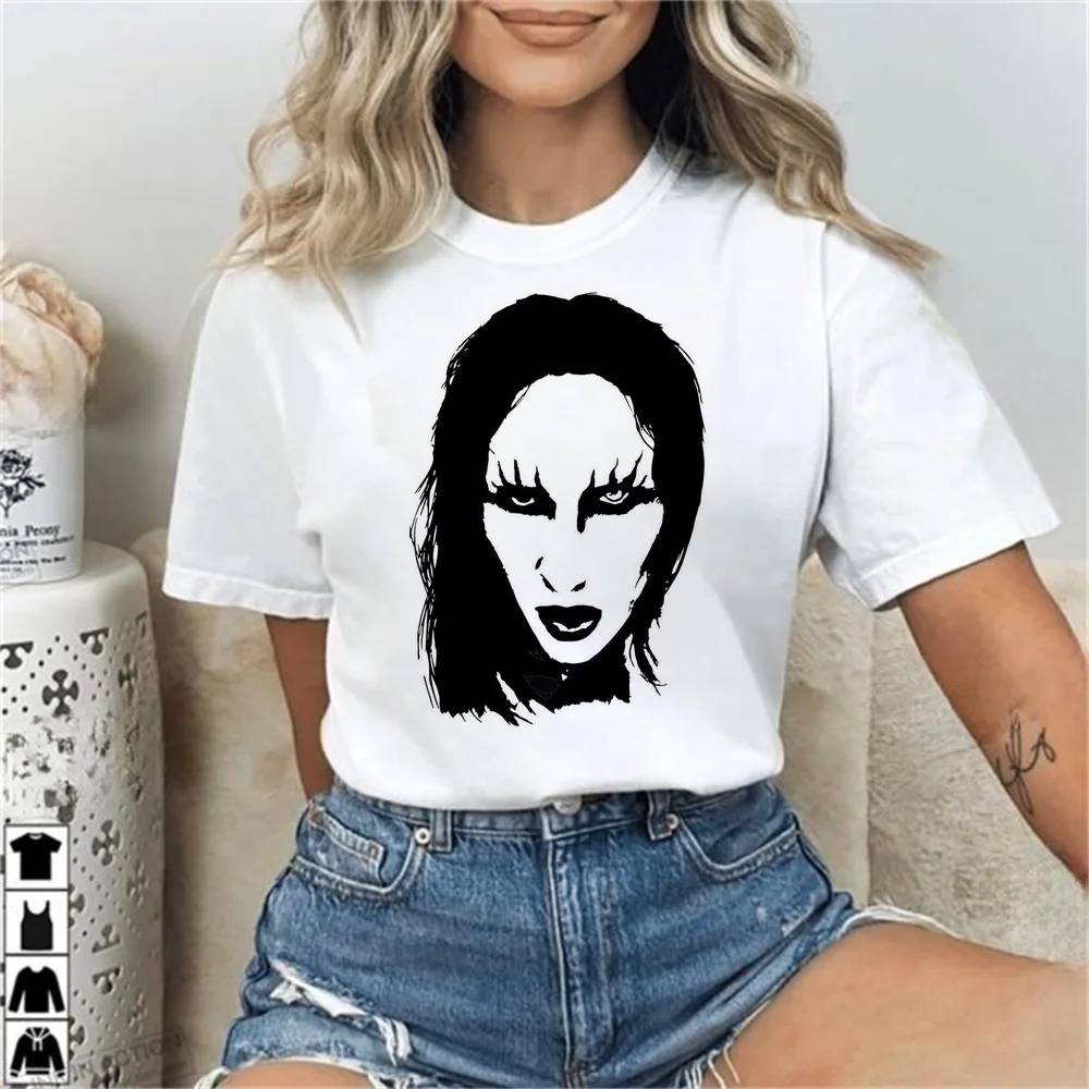 Marilyn Manson t-shirt shoujo korean fashion anime baddie shirt aesthetic grunge cutecore clearance sales gothic