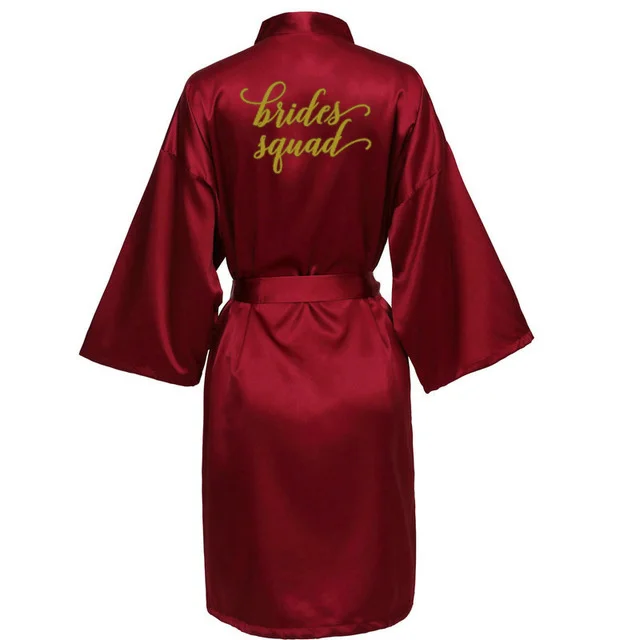 sexy Burgundy robe bride kimono satin robe women Bathrobe wedding robe sister mother of the bride bridesmaid robes