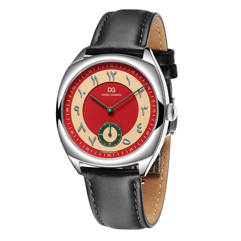 DANIEL GORMAN Jam Tangan Pasangan Mewah Kuarsa Merek Terbaik Kulit Fashion Mewah Perak Putih Jam Tangan Pasangan Pria dan Wanita Hadiah