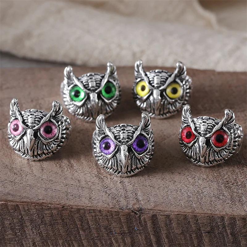 

Аксессуары для самостоятельного изготовления: модное ретро-кольцо из сплава с изображением совы, новинка для трансграничной торговли, персонализированное креативное открытое кольцо.