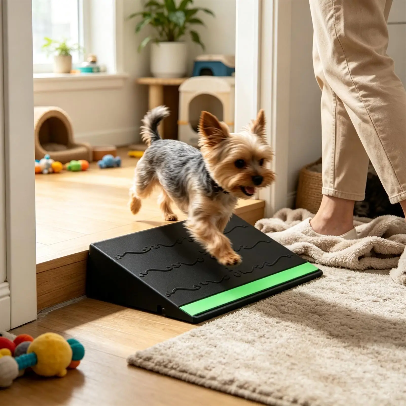 Portable Threshold Ramp 3/4/5cm Height Non-Slip Surface Durable Ramp for Car Motorcycle Wheelchair Scooter Pets Accessories