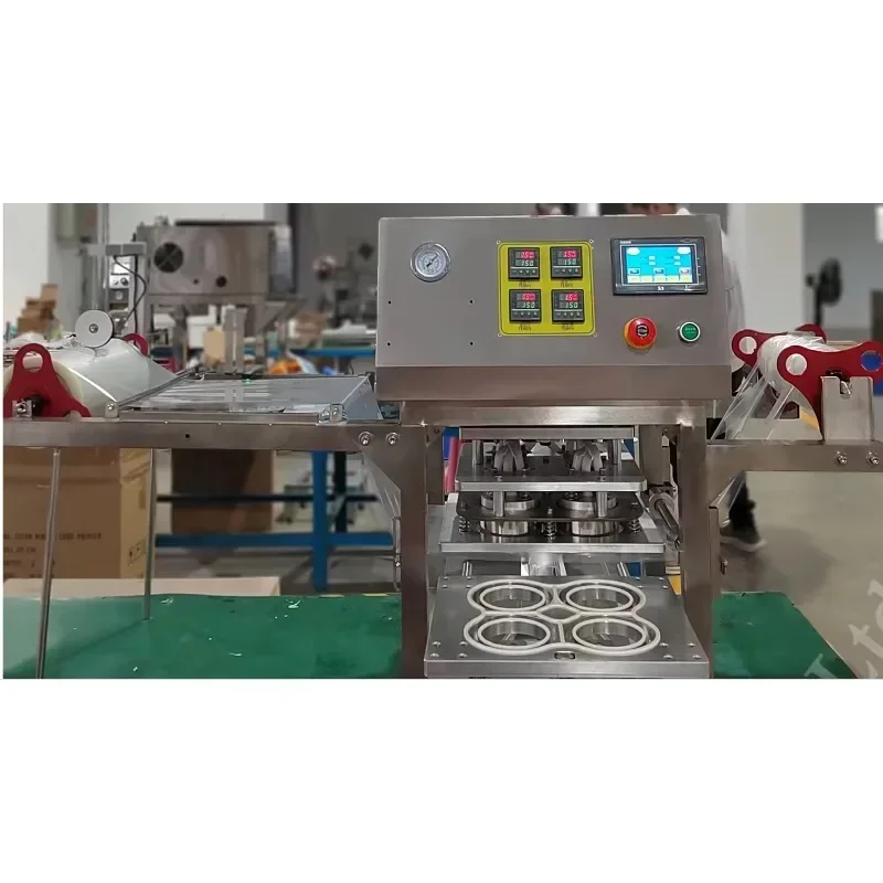 Máquina seladora de plástico 95/90/75mm automática 4 copos