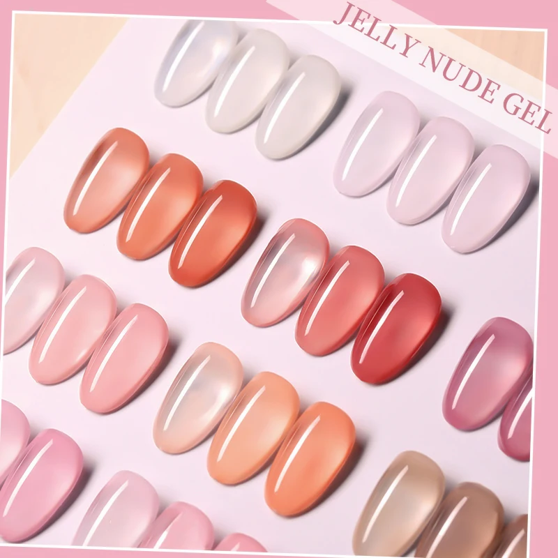 LILYCUTE 7ML Jelly Nail Gel Polish Pink Nude Color Gel Vernis Semi Permanent Manicure UV Gel Nail Art Top Coat Nail Polish