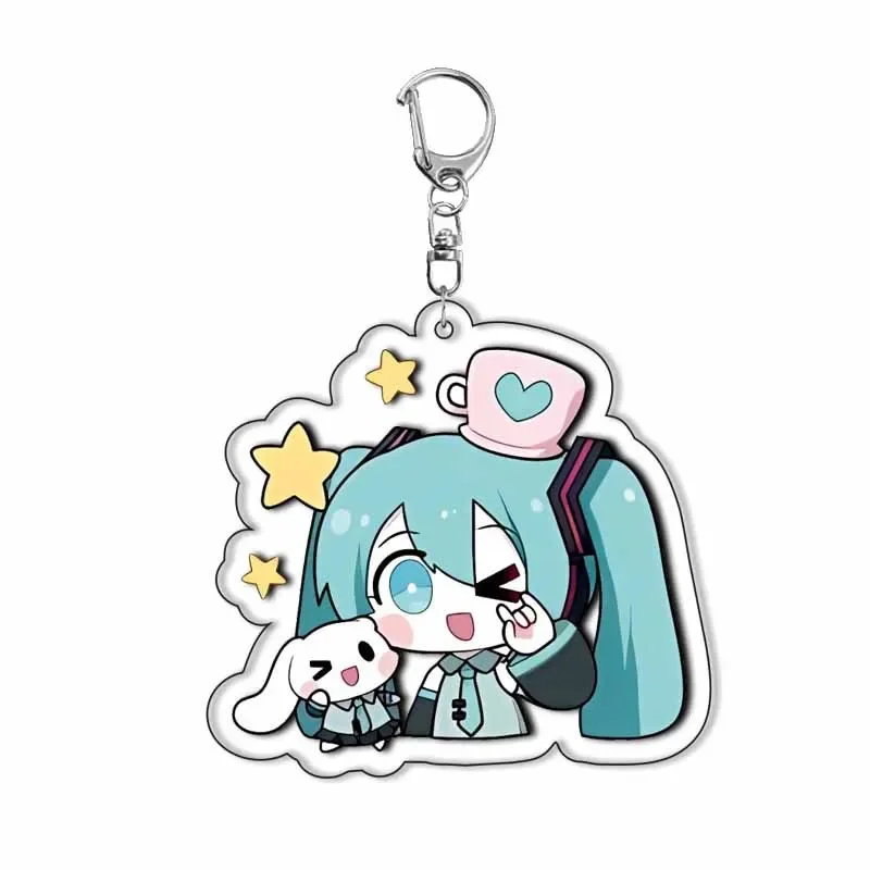 Hatsune Miku Popular Cartoon Anime Acrylic Double-sided Keychain Backpack Decoration Accessories Neutral Party Birthday Gifts