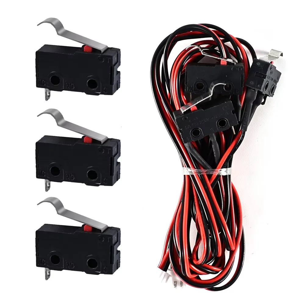RATTM 3PCS 2pin Micro Limit Switches & 1PCS Emergency Stop for CNC Wood Router 1610/3018 Pro MAX Engraving Cutting Machine