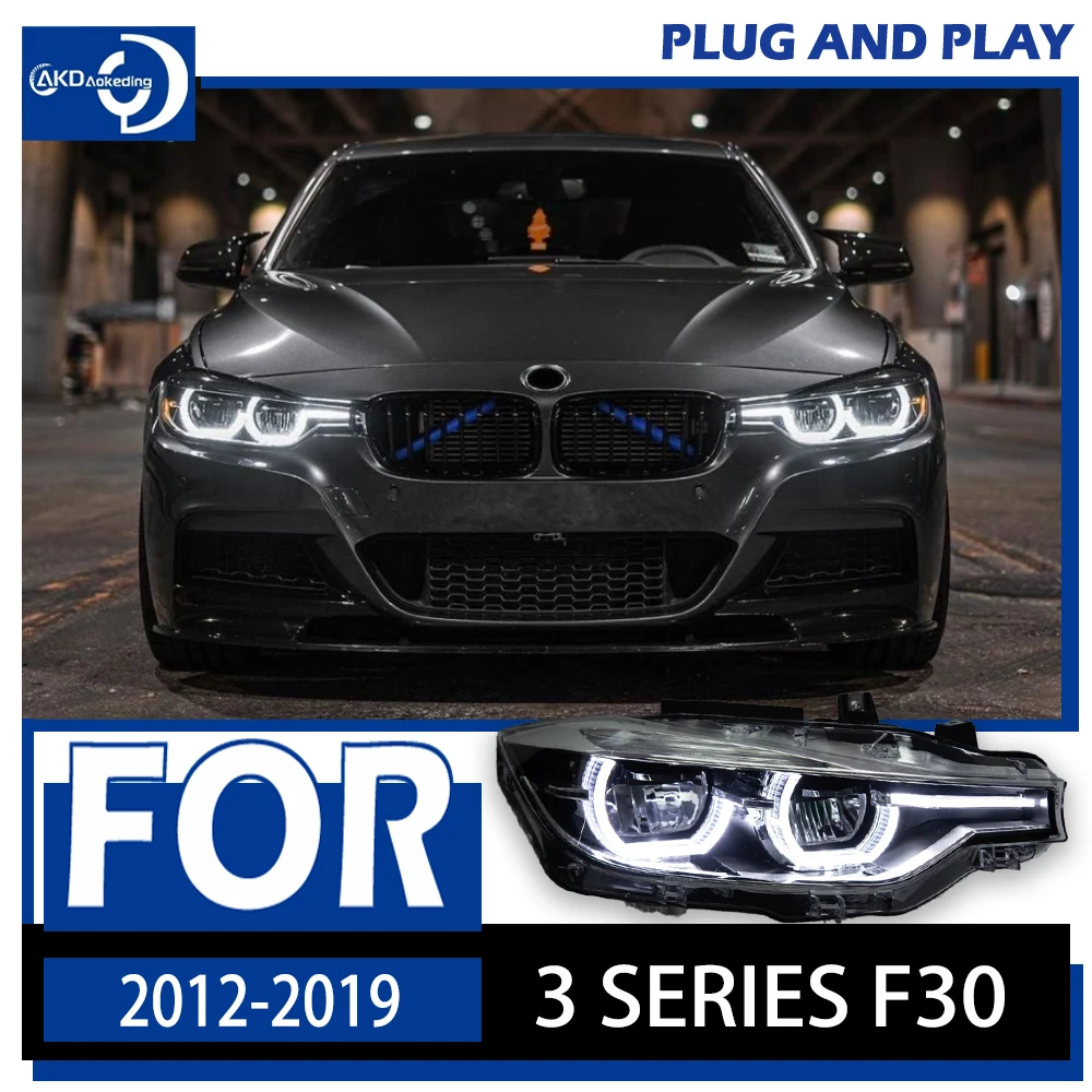 

AKD Автомобильный Стайлинг для фар F30 F35 2012-2019 320i 318i 325i Фара DRL Hid Фара Angel Eye LED Beam Аксессуары