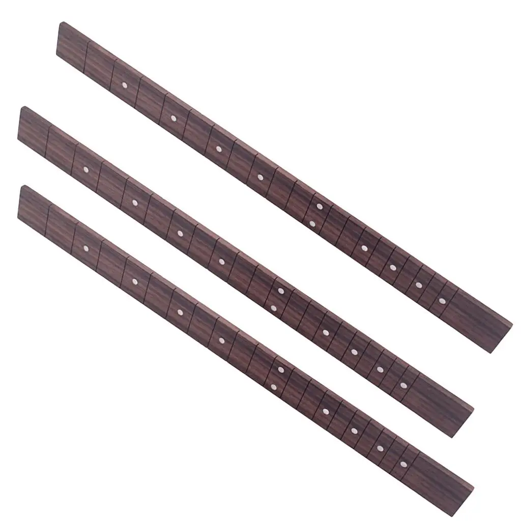 Rosewood Cigar Box Guitar Fretboard Pack 3 Pieces 21 Fret Slotted Fingerboard DIY Guitar Kit Component for Makers