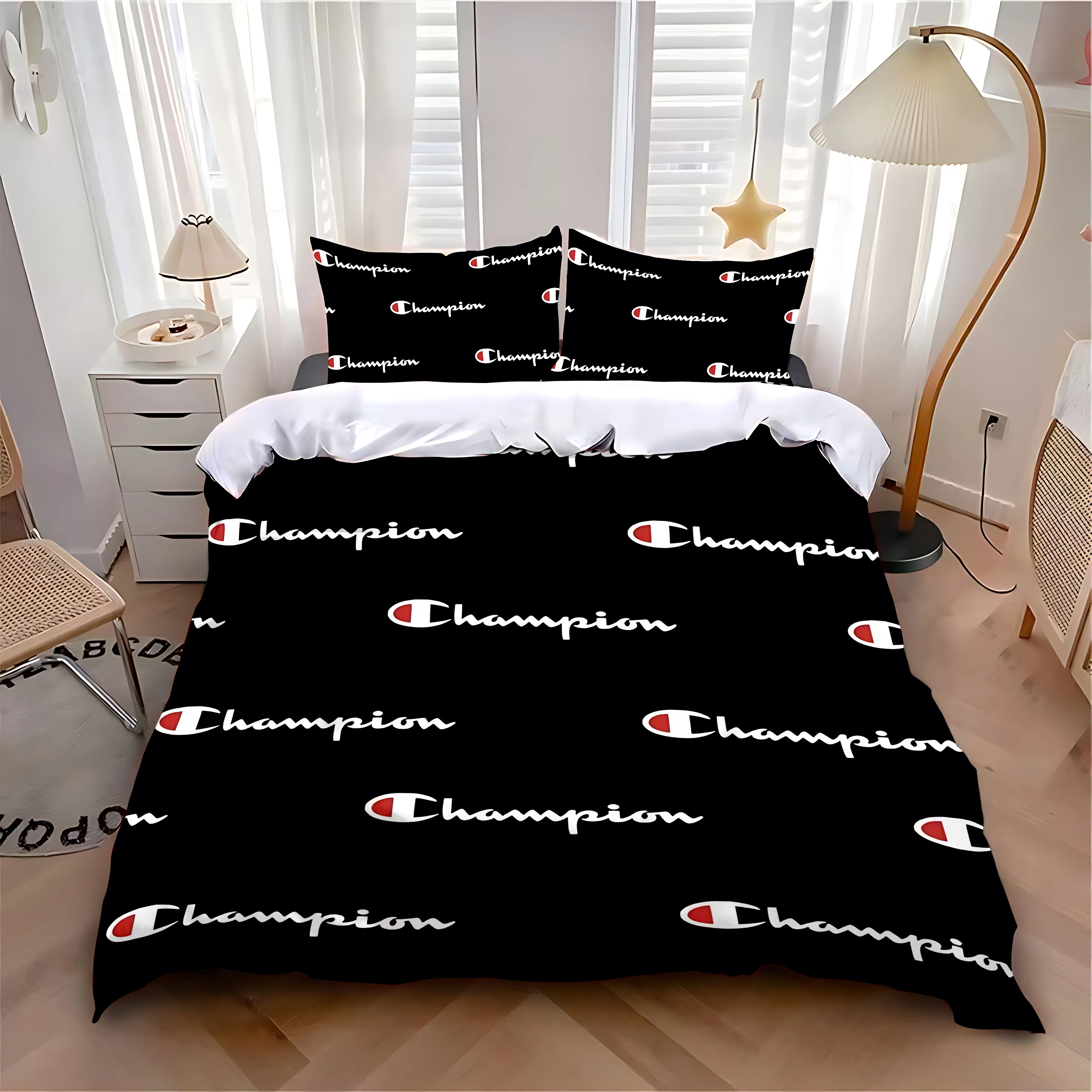 Duvet Cover Pillowcase Bedding Set Fashion Hot C-ChampionS Adult Boy Girl Bedroom Decoration Children Single Double Large Size