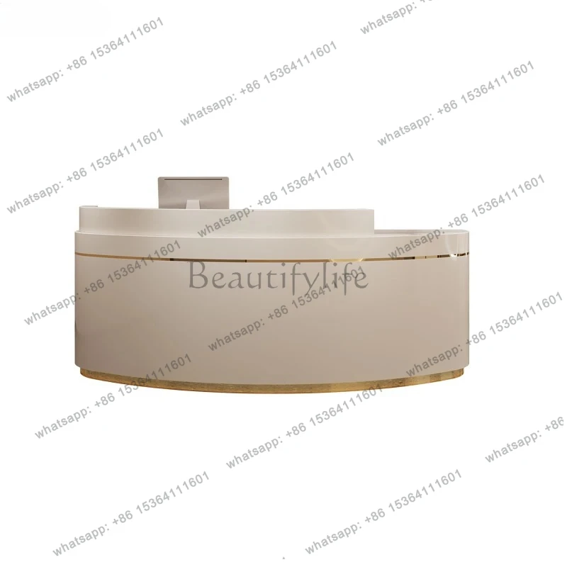 Nail and Clothing Store checkout page Face Washing and Hair Salon Center Curved Front Desk Reception Desk