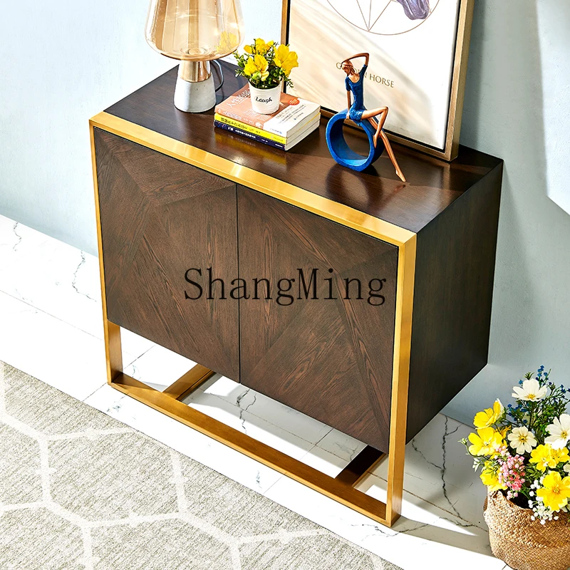 

FG light luxury shoe cabinet home door living room against the wall multi-functional storage porch partition retro simple