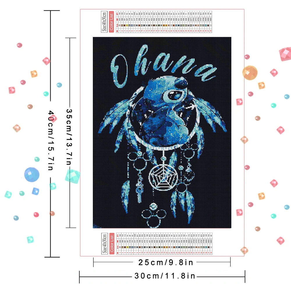 Disney Stitch Diamond Mosaic Dreamcatcher Full Drill Embroidery Cartoon Set Home Decor Handmade Gifts