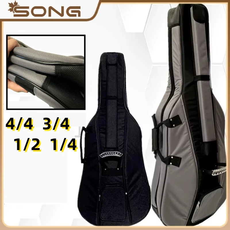Cello 1/4 1/2 3/4 4/4 soft bag cello Backpack cello case with Thicken waterproof Oxford cloth,free with separate bow case