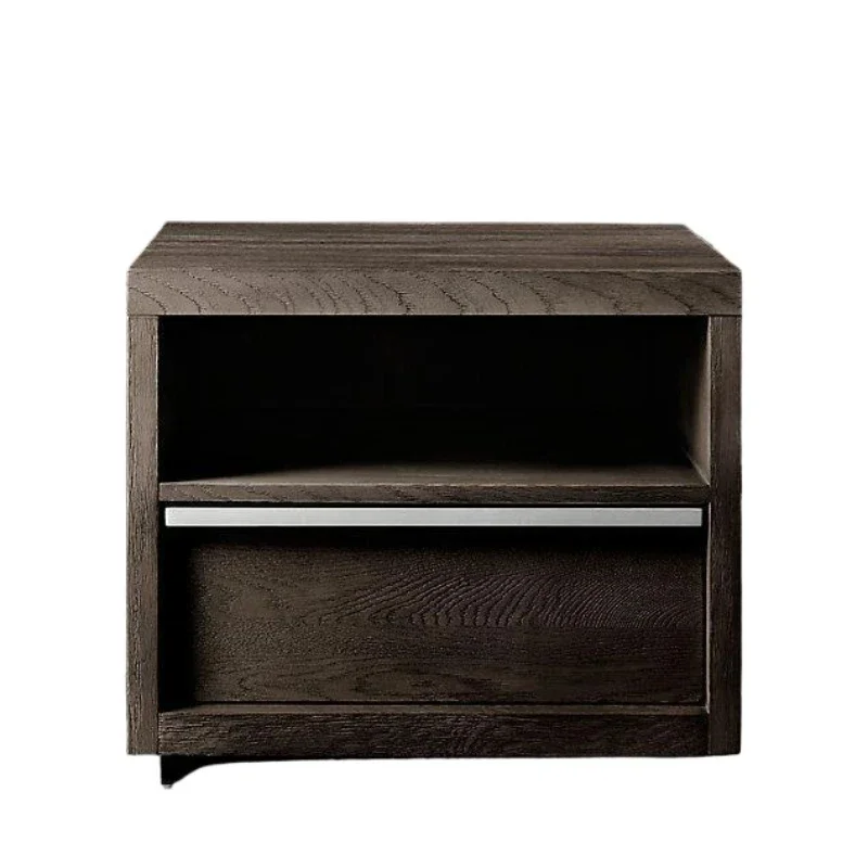 

American RH furniture French rural retro solid wood bedside table Italian modern simple side few British