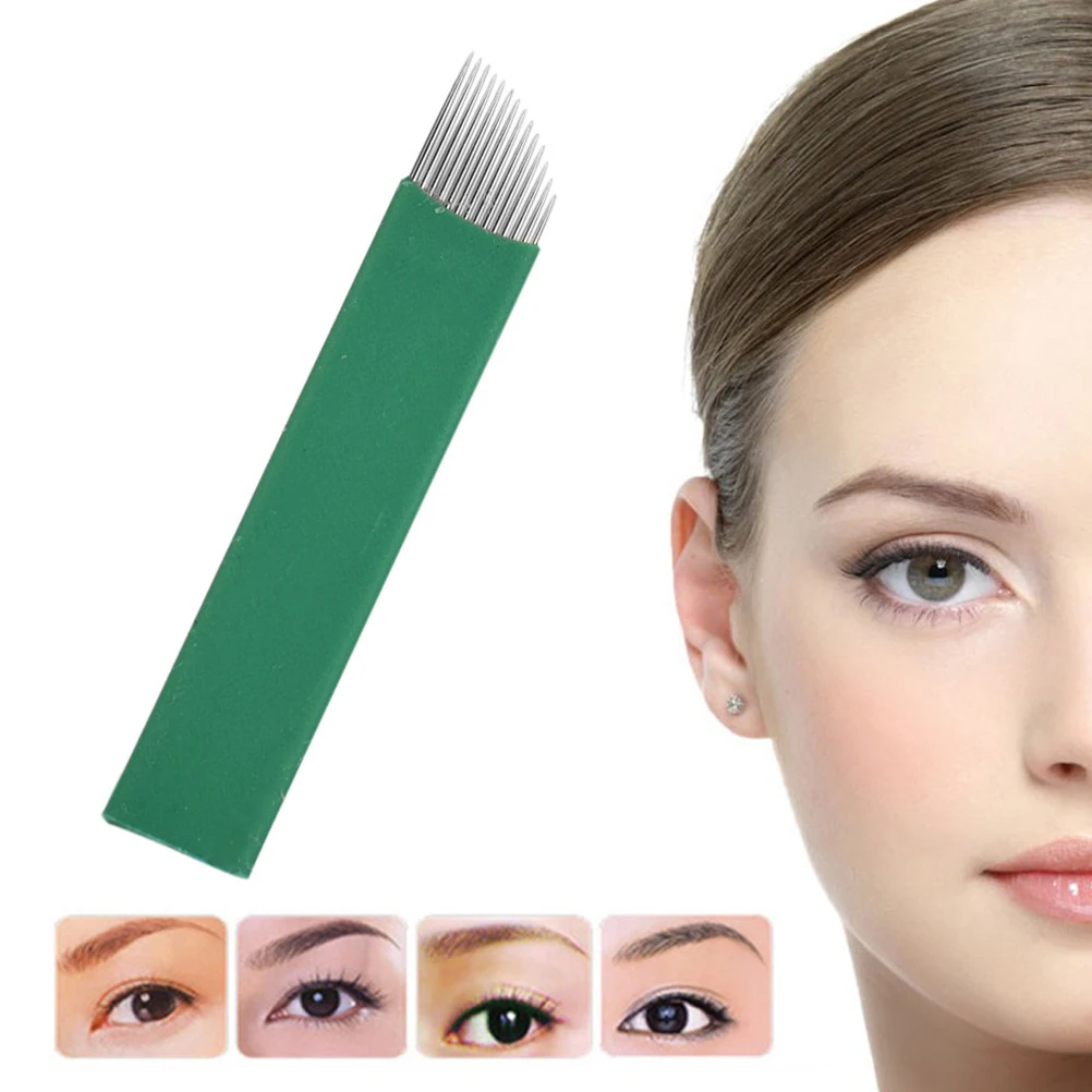 

50pcs Microblading Blades Disposable Eyebrow Blades Set Stainless Steel Micropigmentation Tools