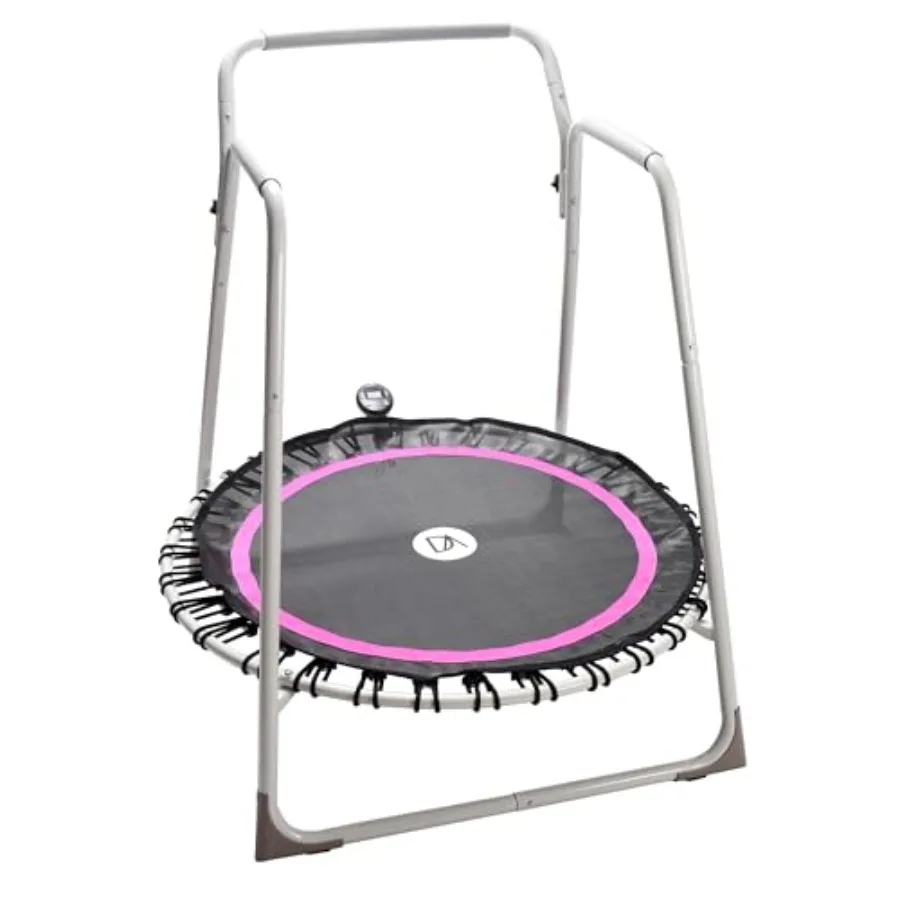 

Батут для домашнего фитнеса Denise Austin 44 Rebounder с ручкой для взрослых, для легких кардиотренировок, бесшумный, с эластичными лентами сопротивления