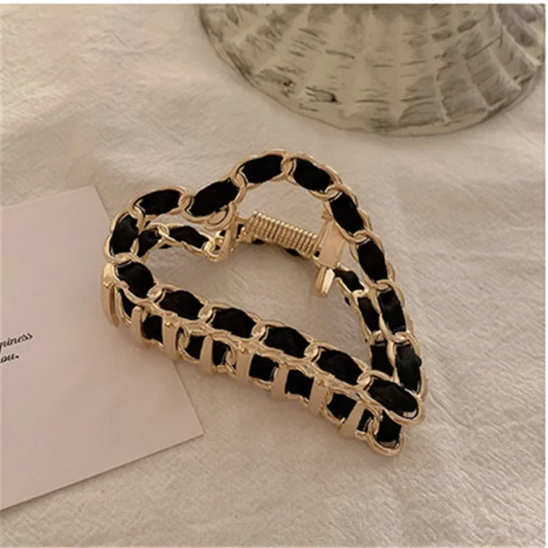 Chain Hair Claw Clip Clamp for Women Girl Alloy Geometric Bow Knot Korean Handmade Fashion Head Accessories Hair Clips for Women