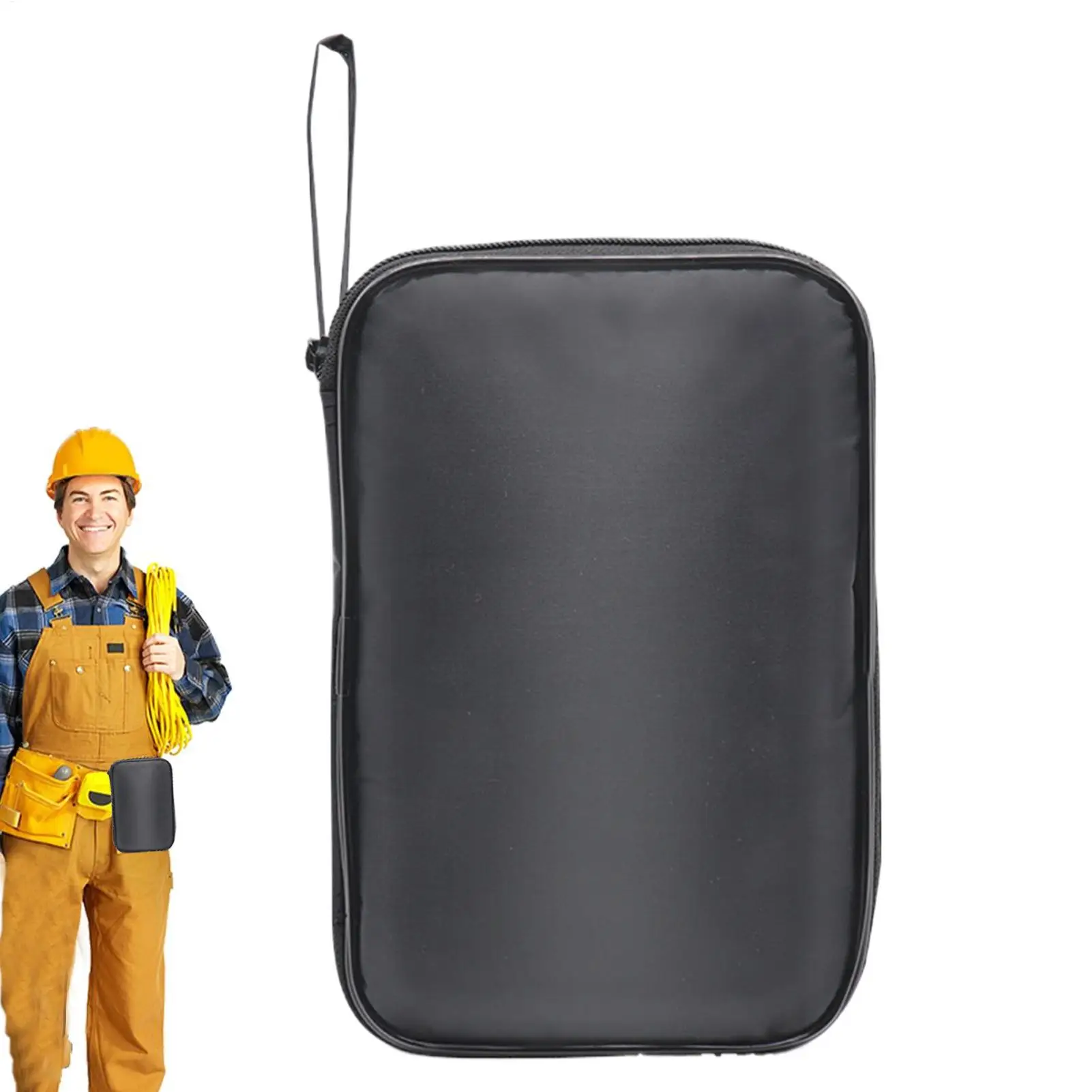 

Soft Multimeter Case Portable Carrying Case Smooth Zipper Thick Strap Travel Organizer Lightweight Utility Pouch for Meter Kit