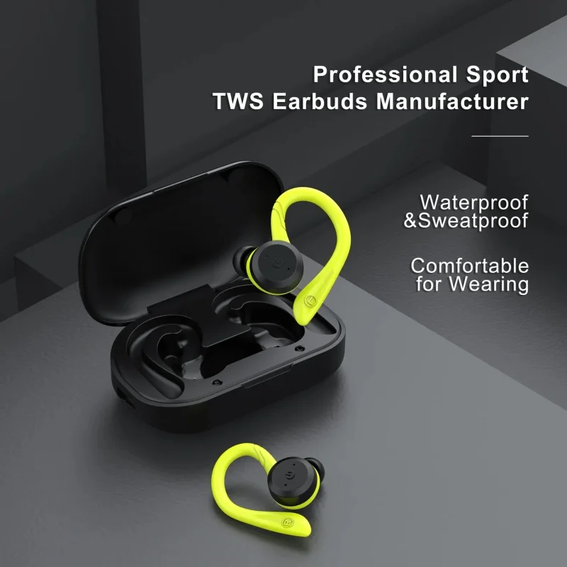 Wireless Earphones Noise Canceling with MIC HiFi 3D Stereo Headset TWS Bluetooth 5.3 In-Ear Earbuds Two Earhooks IPX7 Waterproof