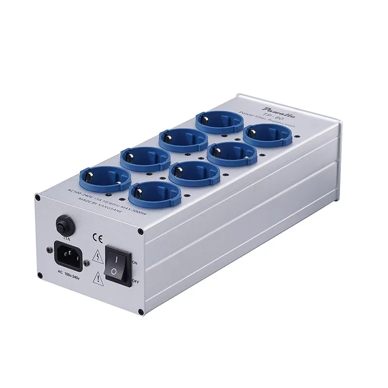 TP80 3000W AC Power Distributor European Standard Power Filter 8-bit EU Power Purifier Socket With Display Function