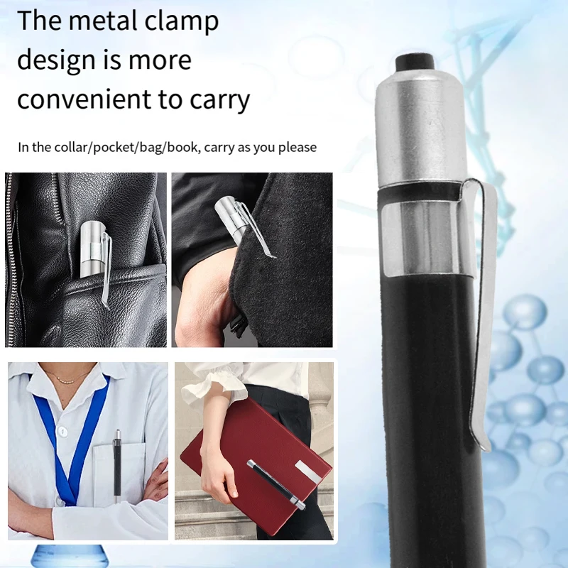 Mini Flashlight 2*AAA Battery LED Penlight Portable Yellow and White Light Flashlight with Stainless Steel Clip