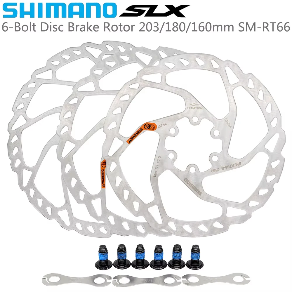 SHIMANO SM-RT66 6-Bolt Bike Disc Brake 160/180/203MM Disc Brake Rotors for Mountain Bike Original Bicycle Parts