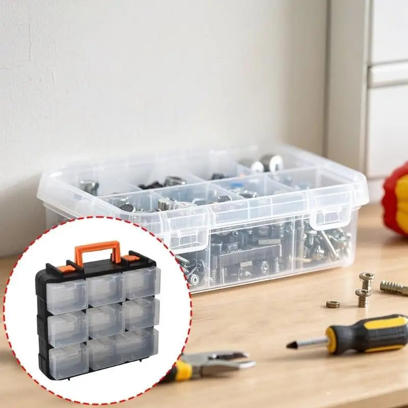 

Portable Tool Storage Box With Multiple Compartments And Removable Dividers For Screws Bolts Efficient Organization D0LD