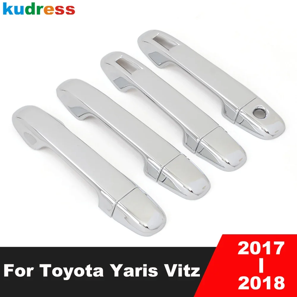 

Door Handle Cover Trim For Toyota Yaris Vitz 2017 2018 Chrome Car Side Door Handles Catch Cap Frame Overlay Accessories