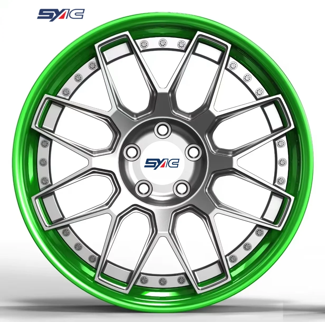 SYAC Customized 2-piece Forged Aluminum Alloy Passenger Car Wheels 17-24Inch T6061 Aviation Aluminum Material Car Wheels 5x120