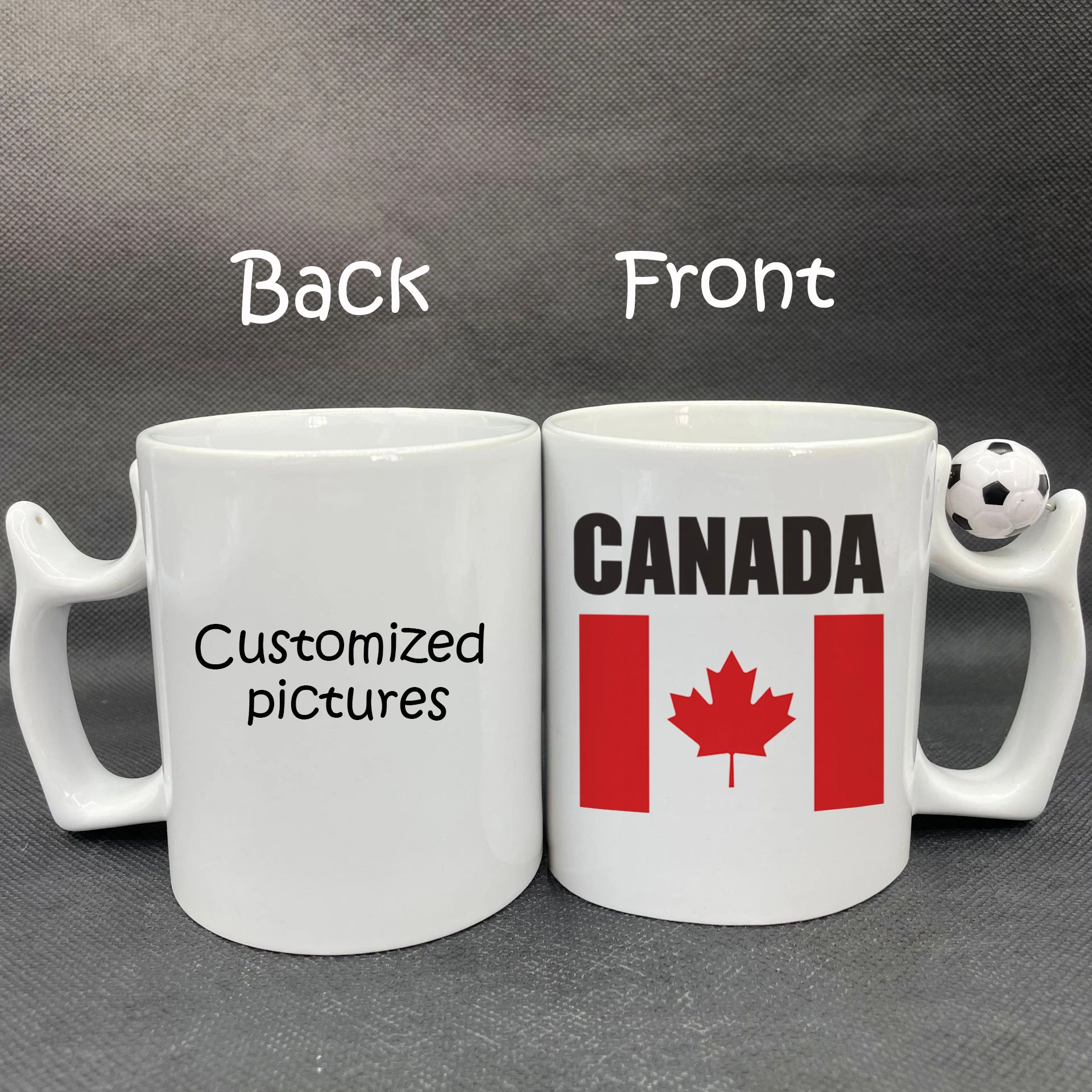 A DIY Canada Flag Football Coffee Cup 11oz Funny zq Ceramic Coffee Football Fans Memorial Cup Handle Tea Cup Drink Cup