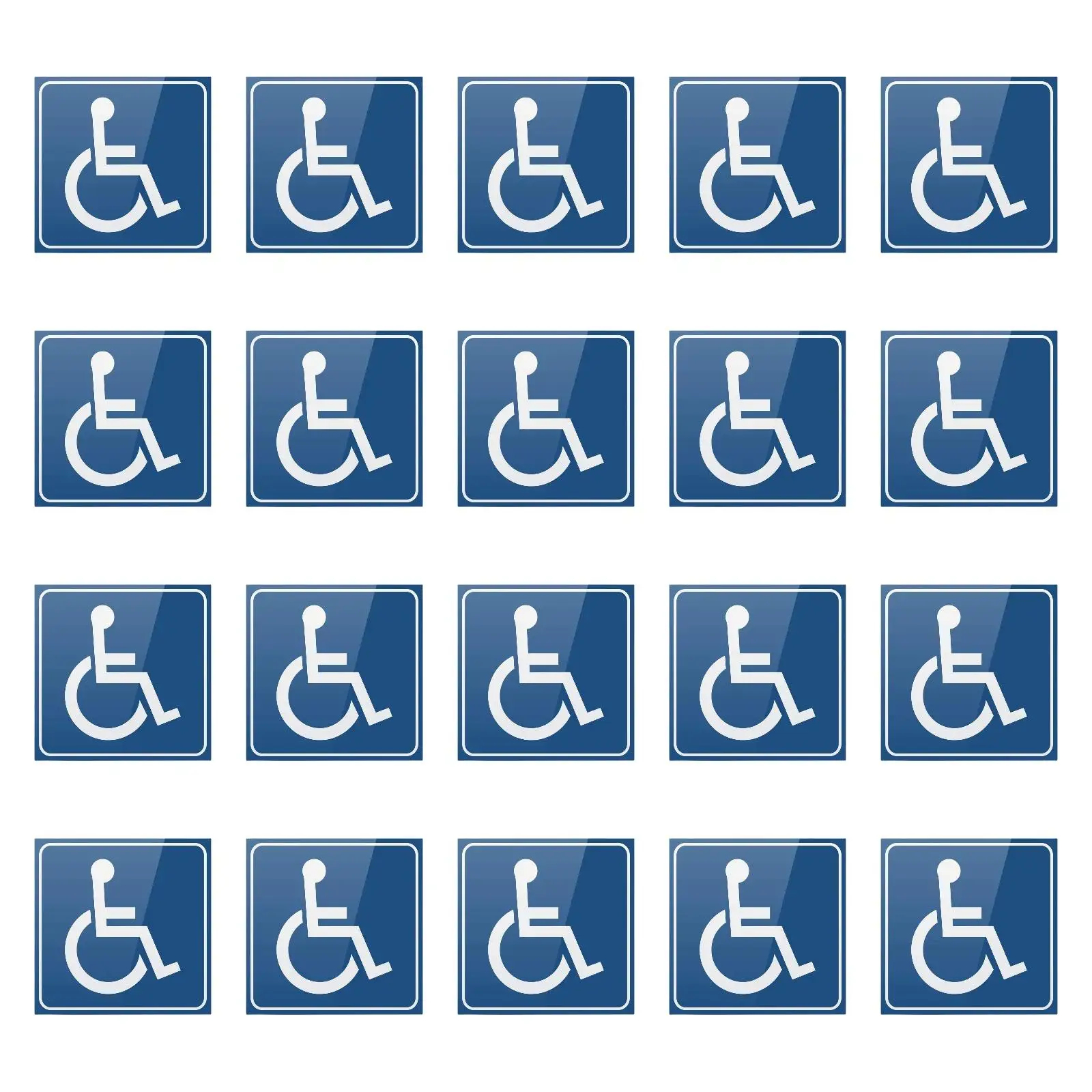 20x Disabled Wheelchairs Signs Labels Handicap Symbol Stickers Decals for