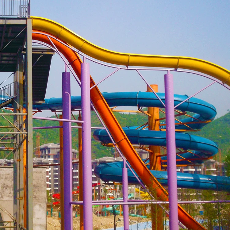 COWBOY Commercial High-Speed Fiberglass Water Slide for Outdoor Water Parks Adults Amusement  Play Equipment