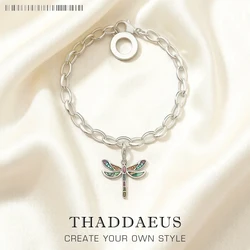Dragonfly Charm Bracelet,Europe 925 Sterling Silver Gift For Women Summer Brand New Bohemia Link Chain Jewelry