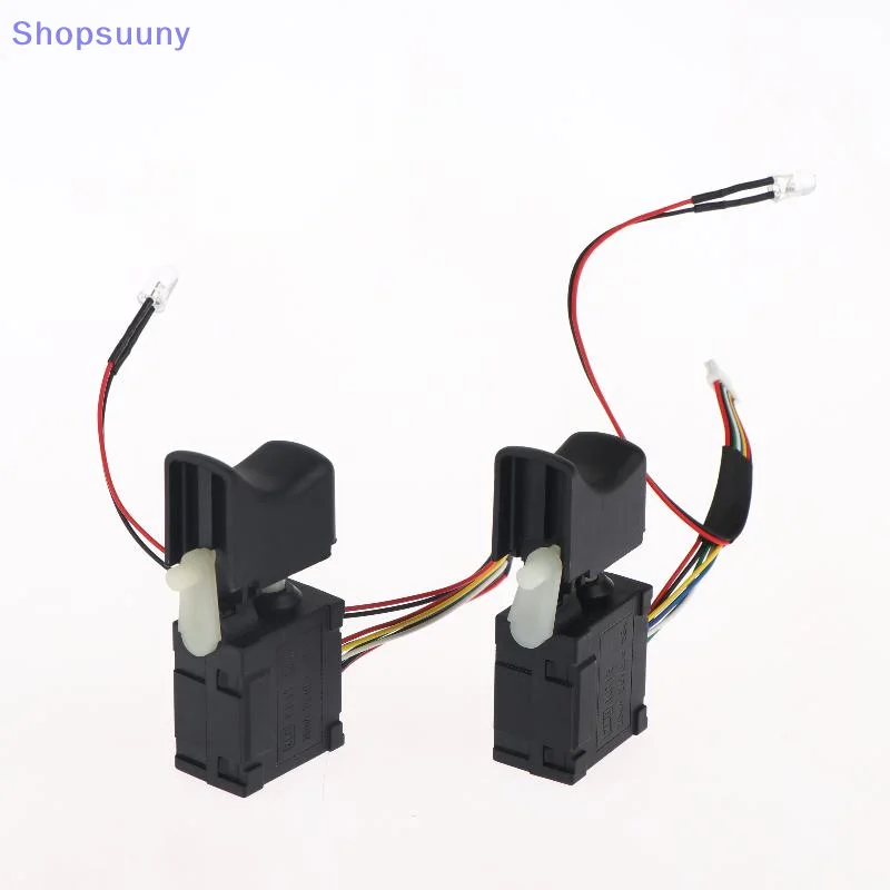 [SU]1Pcs Cordless Drill Speed Control Brushless Push Button Trigger Electric Drill Switch With Small Light Power Tool Parts[SU]