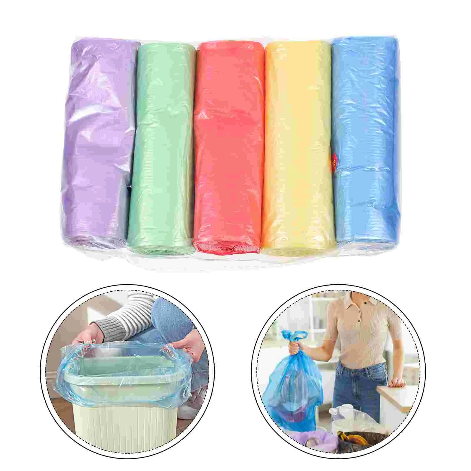 125 Pcs Trash Bag Household Bags Flat Garbage Bedroom Waste Bathroom Colorful Small