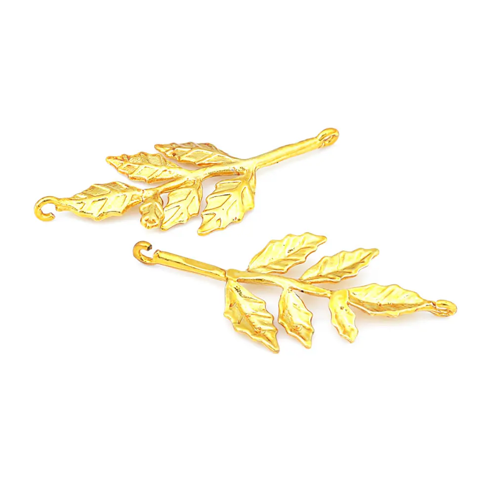 18K Gold Color Brass Tree Leaf Leaves Charms Pendants High Quality Diy Jewelry Making Necklace Earrings Accessories