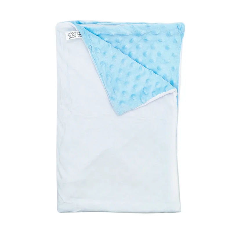 3pcs Sublimation DIY White Blank Short Plush Double Layer Baby Blanket Size 30*40Inch