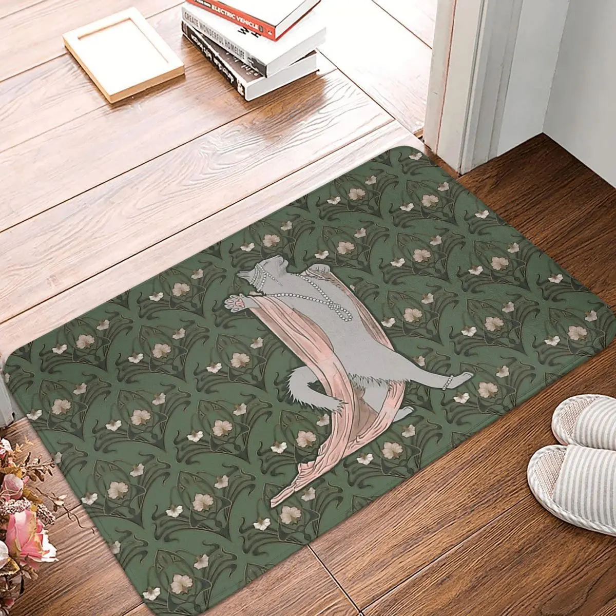 Art deco Bath Mat Funny Cat Lillian Burlesque Doormat Kitchen Carpet Balcony Rug Home Decor