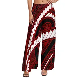 Samoan Tribal Pants Brand Design Upscale Green Tribal Clothes Islanders Autumn Summer Polynesian Size 6XL Pant for Female