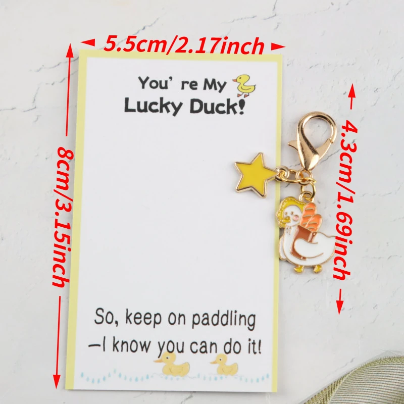 10/12pcs 2dLucky Bread Duck Series Keychain Set Comes with a 