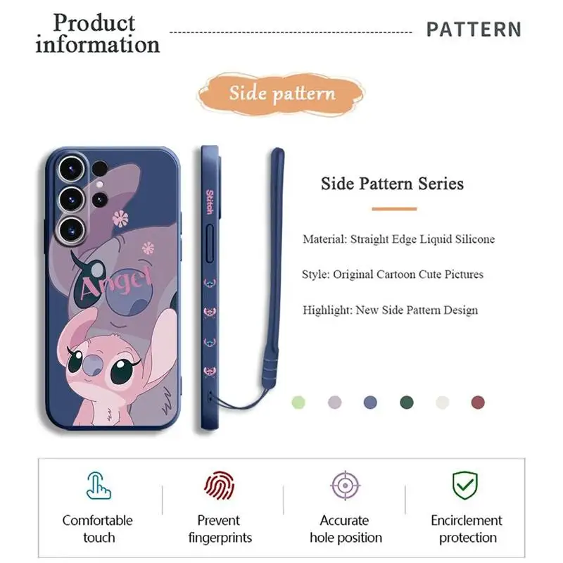 Disney Kawaii Lilo Stitch Case for Samsung Galaxy S22 S24 Ultra S21 Plus S23 Ultra 5G S20 FE S23 Plus Matte Silicone Soft Cover