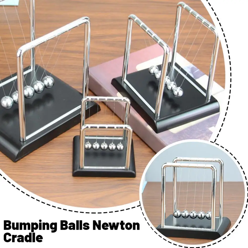 Newtons Cradle, Newton's Cradle Pendulum 5 Balance Balls Desk Ornament Gravity Ball for Teach Physics Science Office Desk Decor