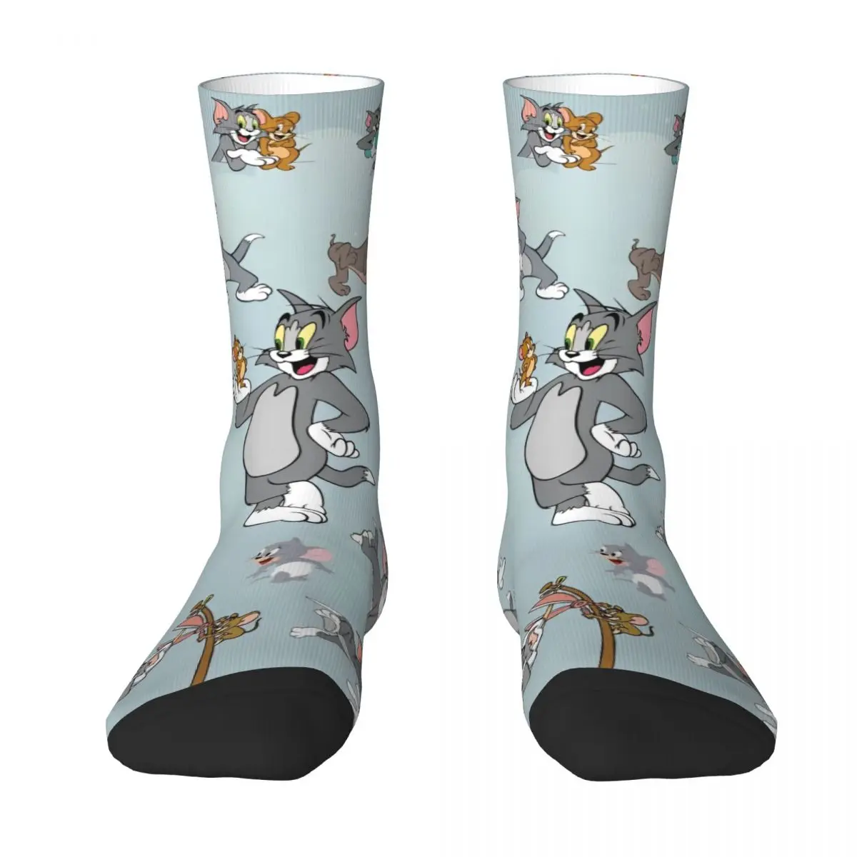 Unisex Men Socks Tom And Jerry Collages Stockings Spring Gothic Quality Socks Design Outdoor Sports Anti Sweat Socks