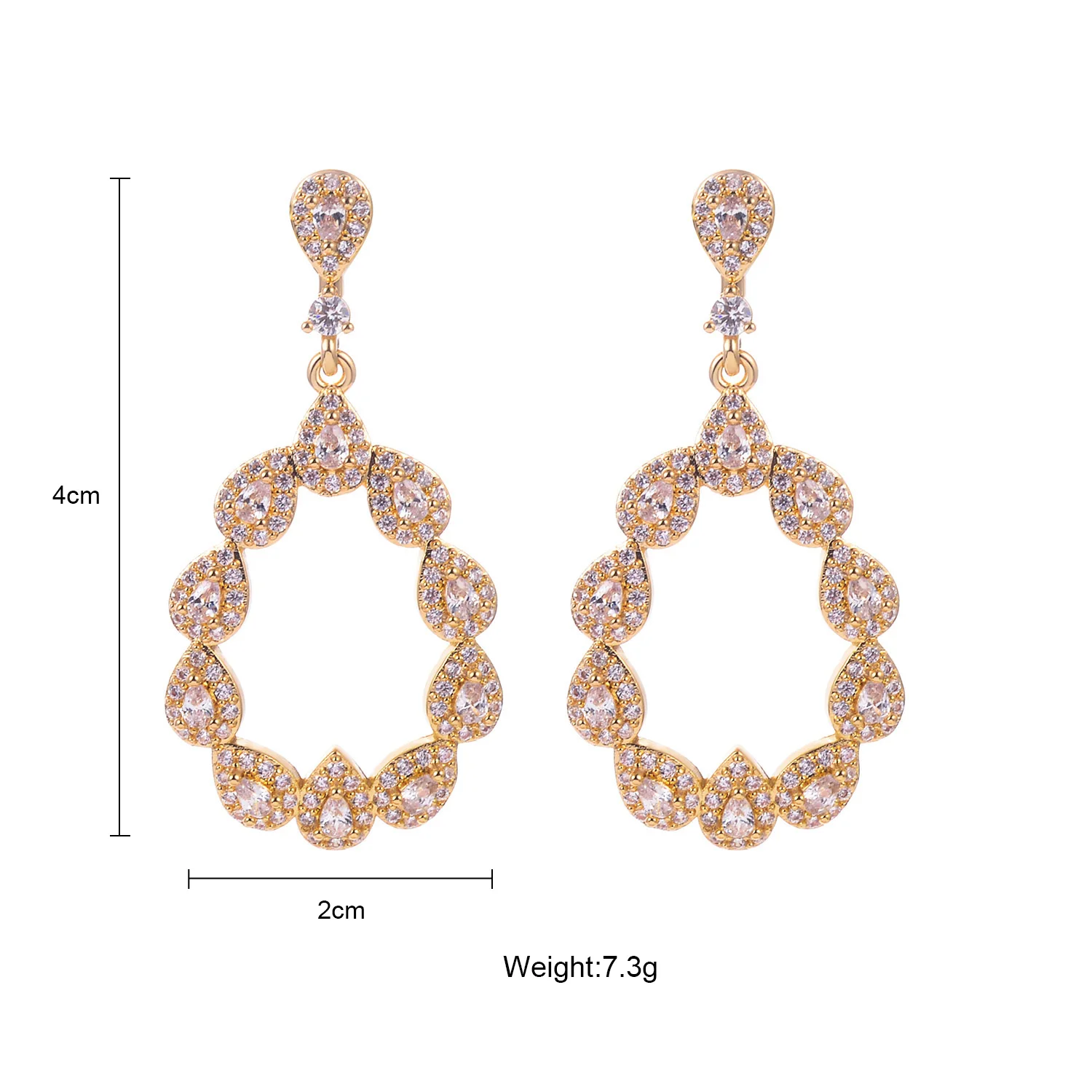 New Colorful Crystal Drop Flash Earrings High-Quality Fashion Jewelry Accessories For Women Wholesale