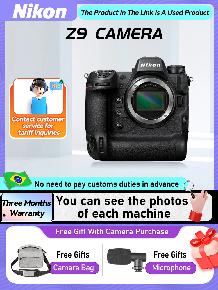 Nikon Z8 Z9 Zf Full Frame Mirrorless Câmera Digital Compacta Fotógrafo Profissional Fotografia 45.71MP 4K Câmeras de Vídeo (Usado)