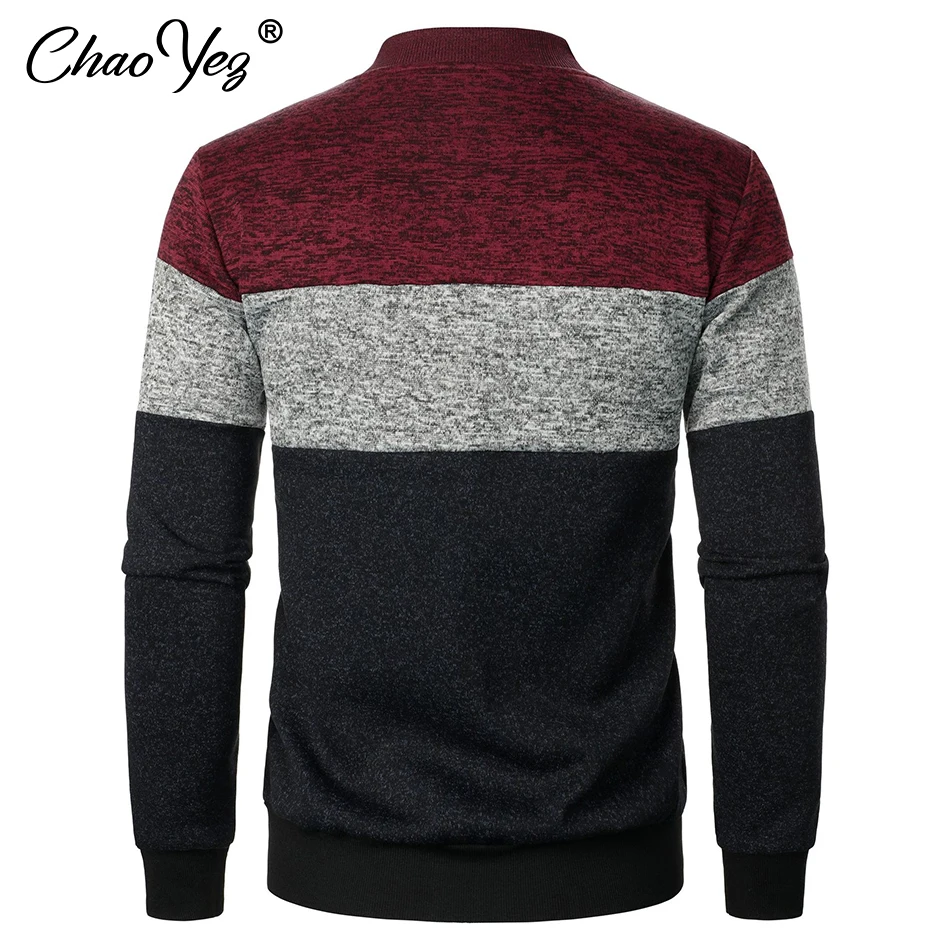 Giacca con cerniera da uomo con Logo personalizzato con testo fai-da-te e cappotto Patchwork a 3 colori maschile caricamento all'aperto abbigliamento Casual Street Autumn