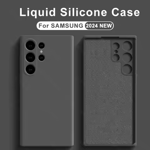 Liquid Silicone Man Case For Samsung Galaxy S24 S23 S22 S21 Ultra A54 A34 A14 A53 A52 Phone Accessories Soft Back Woman Cover