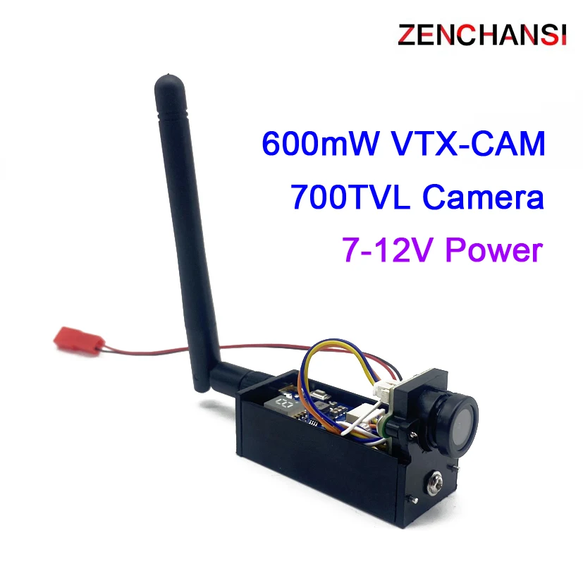 Mini Câmera de Vídeo Digital, TS5823 Pro Micro, 5.8G, 600mW, Transmissor 40CH e FPV, Linha 700TVL, Lente 1.4mm para RC Speedopter Parte