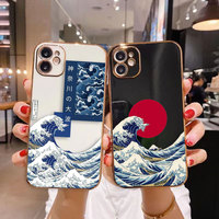 Cover Smooth E-TPU Phone Case For APPLE iPhone 15 14 13 12 11 X XS Pro Max 7 SE 6S 6 Plus Mini Case The Great Wave Off Kanagawa