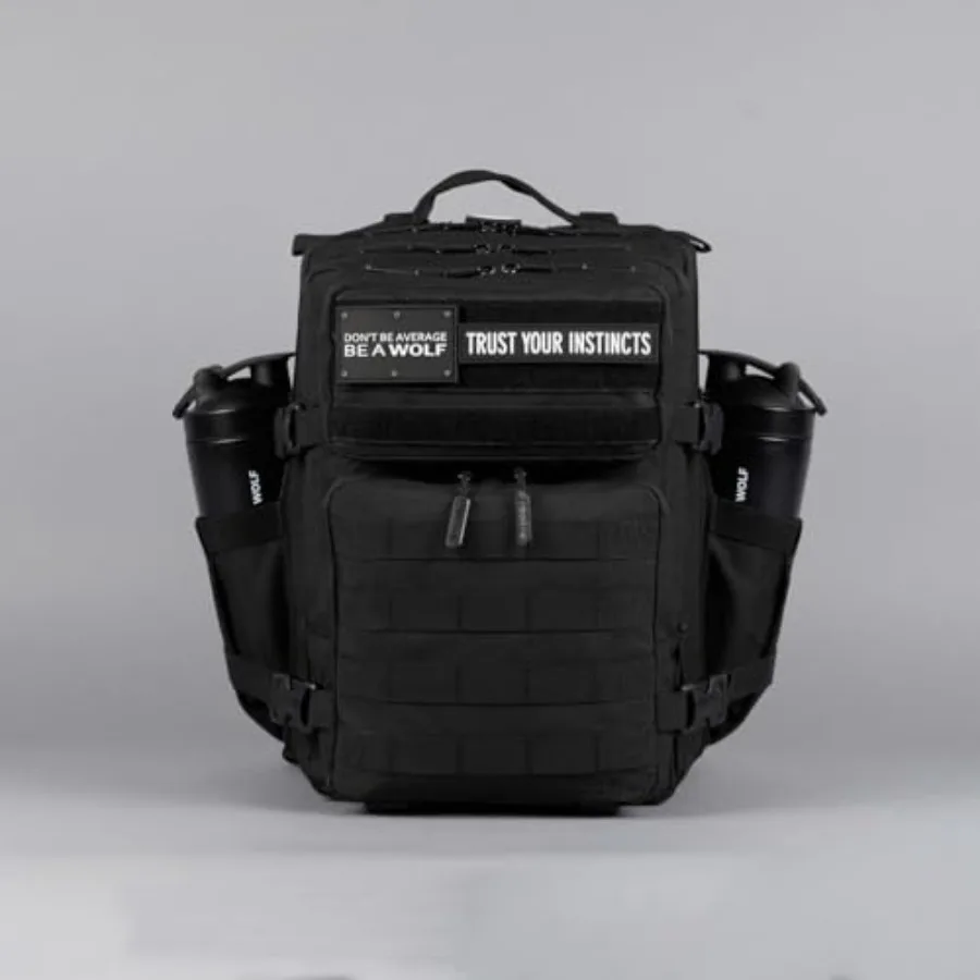 WOLFpak 25L Athletic Gym Backpack - Durable 1000D Waterproof Oxford Material with MOLLE Webbing Laptop Pocket and Dual Cup Hold