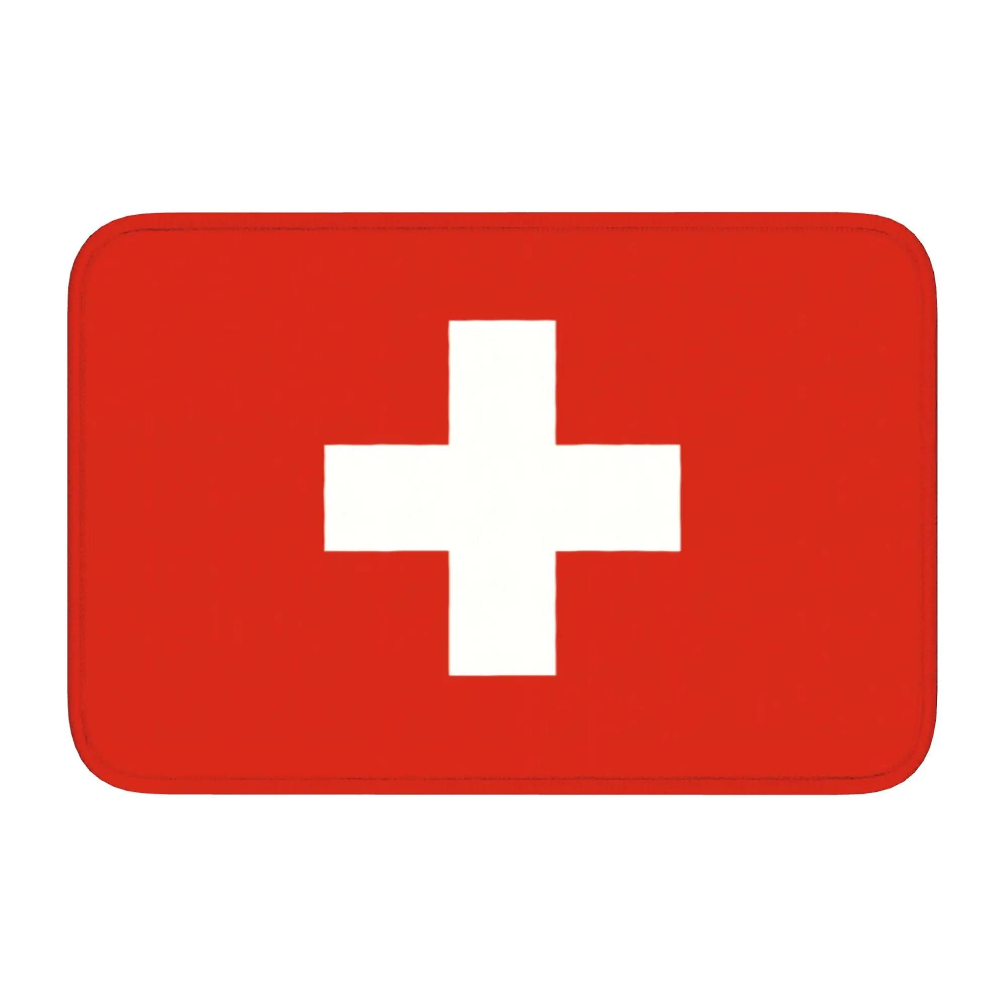 Custom Swiss Switzerland Flag Doormat Anti-Slip Entrance Bath Kitchen Door Floor Mats  Garden Carpet Rug